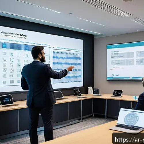 데이터 보호를 위한 비즈니스 조치 - A professional corporate training session in a modern office setting focused on cybersecurity awaren...